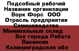 Подсобный рабочий › Название организации ­ Ворк Форс, ООО › Отрасль предприятия ­ Семеноводство › Минимальный оклад ­ 30 000 - Все города Работа » Вакансии   . Калининградская обл.,Приморск г.